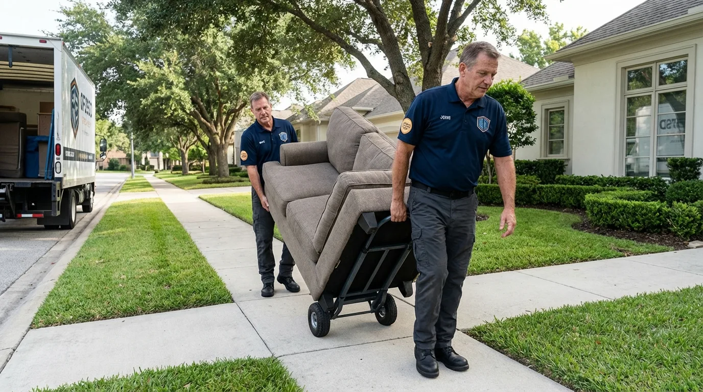 Local residential moving crew loading furniture in Effort, PA